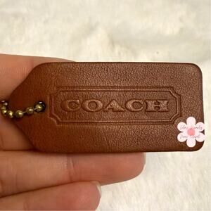 2" Vintage Coach British Tan Fob Bag Charm Hang tag Hangtag